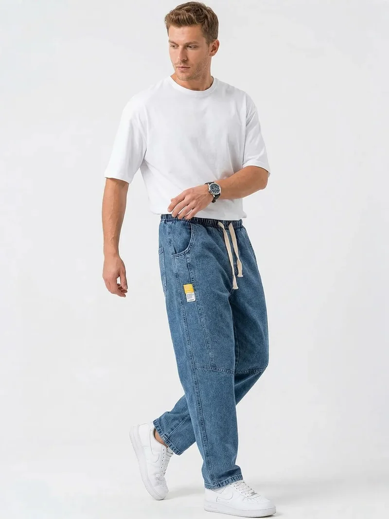 بيغ دارت BDART Baggy Denim Pants with Drawstring Waist